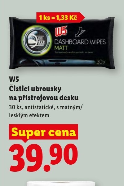 W5 Čisticí ubrousky na přístrojovou desku - Lidl aktualniletaky.eu