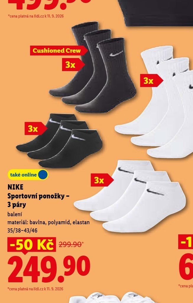 NIKE Sportovní ponožky - 3 páry - Lidl aktualniletaky.eu