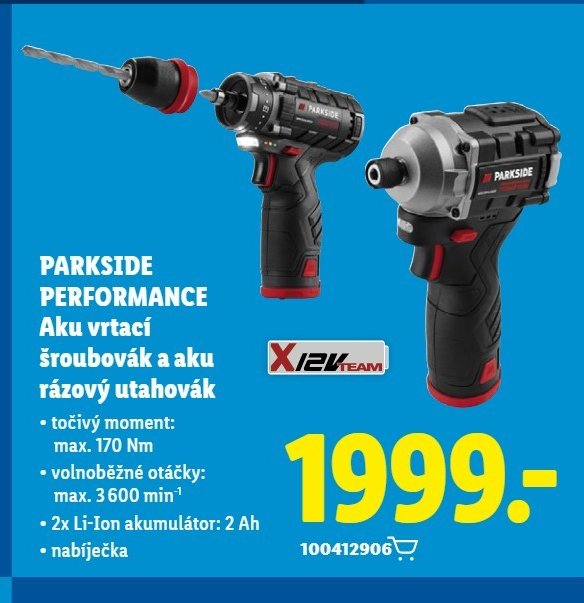 PARKSIDE PERFORMANCE Aku vrtací šroubovák a aku rázový utahovák - Lidl aktualniletaky.eu