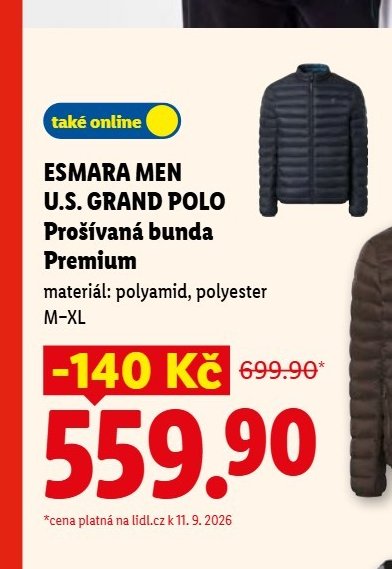 Esmara Men U.S. Grand Polo Prošívaná bunda Premium