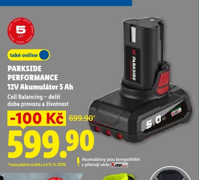PARKSIDE PERFORMANCE 12V Akumulátor 5 Ah
