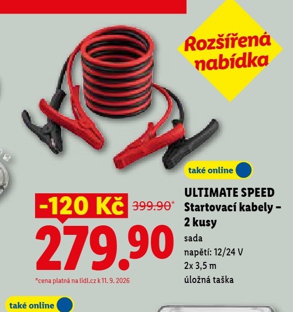 ULTIMATE SPEED Startovací kabely - 2 kusy - Lidl aktualniletaky.eu