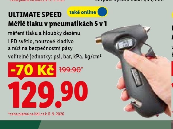 ULTIMATE SPEED Měřič tlaku v pneumatikách 5 v 1 - Lidl aktualniletaky.eu