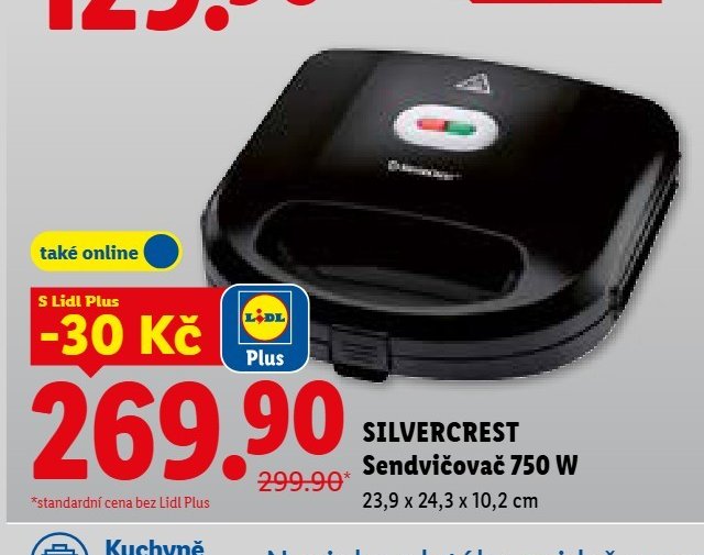 SILVERCREST Sendvičovač 750 W - Lidl aktualniletaky.eu