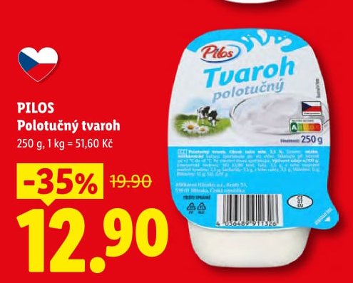 PILOS Polotučný tvaroh