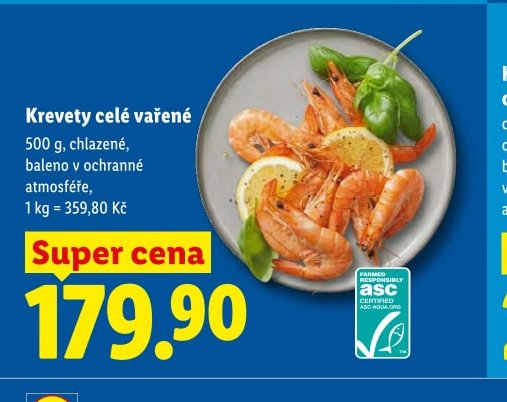 Krevety celé vařené