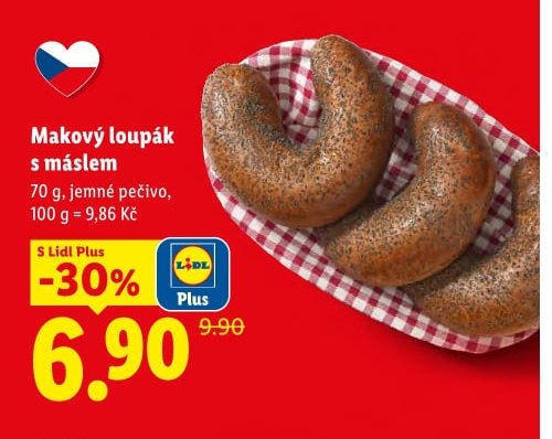 Makový loupák s máslem
