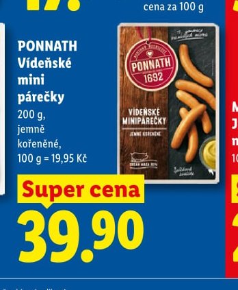 PONNATH Vídeňské mini párečky