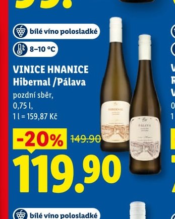 VINICE HNANICE Hibernal / Pálava, 0,75 l