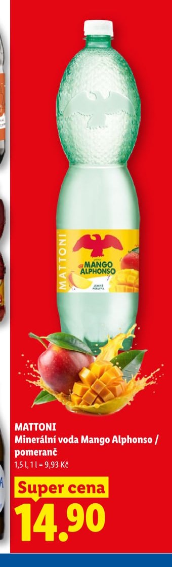 Mattoni Minerální voda Mango Alphonso / pomeranč