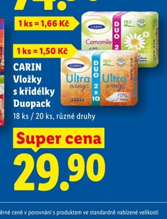 CARIN Vložky s křidélky Duopack