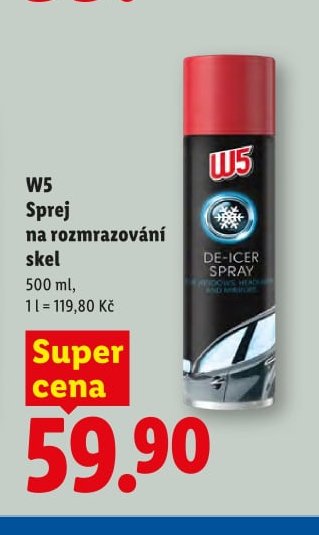 W5 Sprej na rozmrazování skel