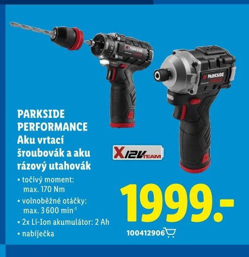 PARKSIDE PERFORMANCE Aku vrtací šroubovák a aku rázový utahovák
