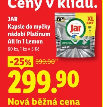 Jar Kapsle do myčky All in 1 Lemon 60 ks