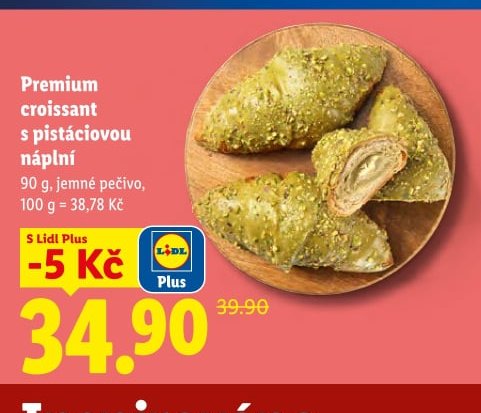 Premium croissant s pistáciovou náplní