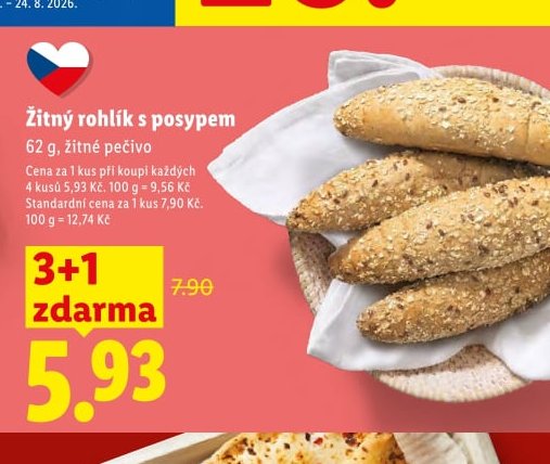 Žitný rohlík s posypem