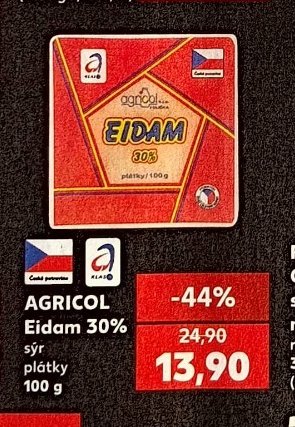 AGRICOL Eidam 30% sýr plátky
