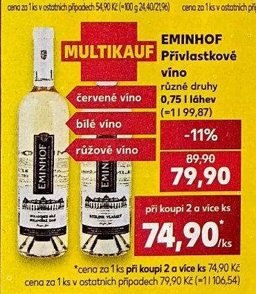 Eminhof Přívlastkové víno 0,75 l