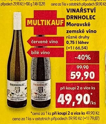 Vinařství Drnholec Moravské zemské víno 0,75 l