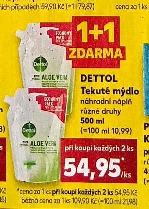 Dettol Tekuté mýdlo náhradní náplň 500 ml