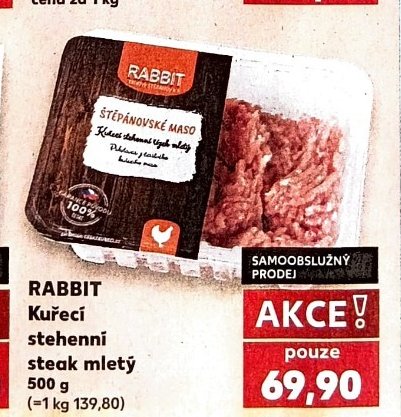 Rabbit Kuřecí stehenní steak mletý