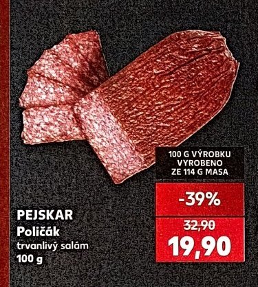 PEJSKAR Poličák trvanlivý salám