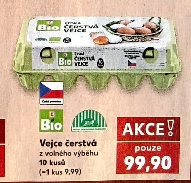Vejce čerstvá 10 kusů