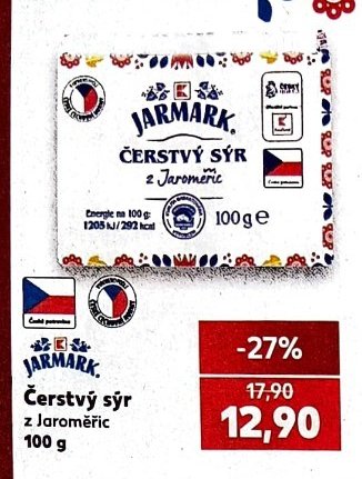 JARMARK Čerstvý sýr z Jaroměřic 100 g