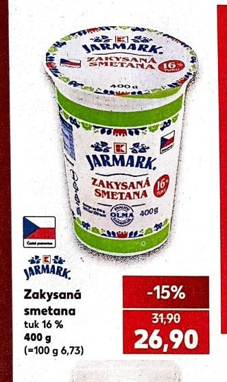 JARMARK Zakysaná smetana tuk 16 % 400 g