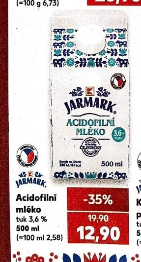 JARMARK Acidofilní mléko tuk 3,6 % 500 ml