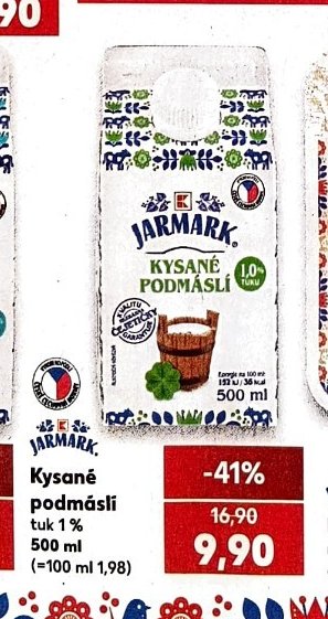 JARMARK Kysané podmáslí tuk 1 % 500 ml