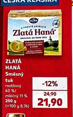 Zlatá Haná Směsný tuk rostlinný 250 g