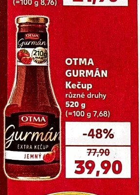 OTMA GURMÁN Kečup 520 g