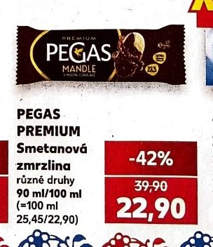 PEGAS PREMIUM Smetanová zmrzlina 90 ml/100 ml