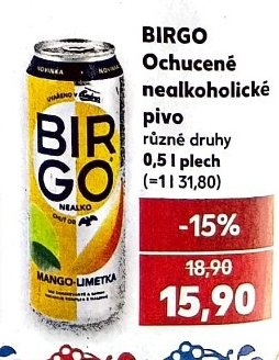 BIRGO Ochucené nealkoholické pivo