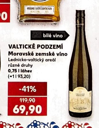 VALTICKÉ PODZEMÍ Moravské zemské víno