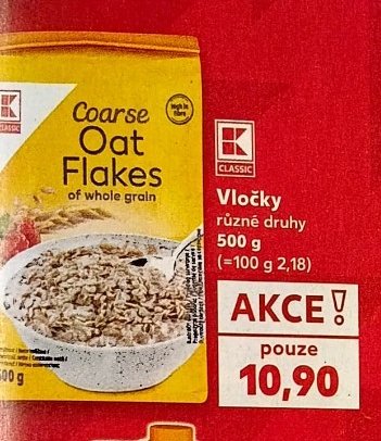Vločky různé druhy