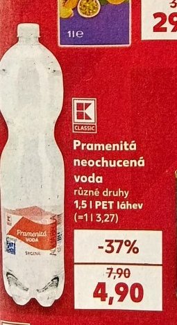 Pramenitá neochucená voda