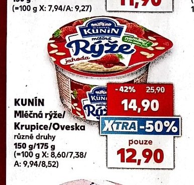 KUNÍN Mléčná rýže/Krupice/Oveska