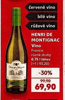 HENRI DE MONTIGNAC Víno