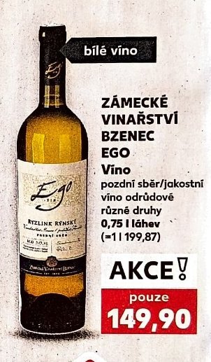 ZÁMECKÉ VINAŘSTVÍ BZENEC EGO Víno