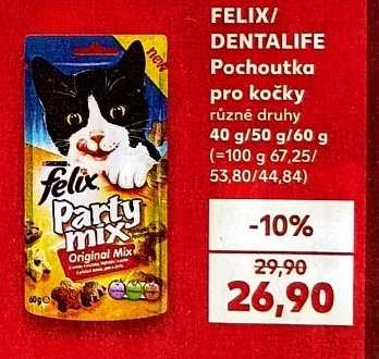 FELIX/DENTALIFE Pochoutka pro kočky 40 g/50 g/60 g