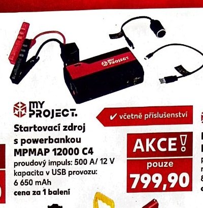 Startovací zdroj s powerbankou MPMAP 12000 C4