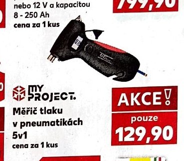 Měřič tlaku v pneumatikách 5v1