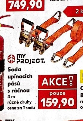 Sada upínacích pásů s ráčnou