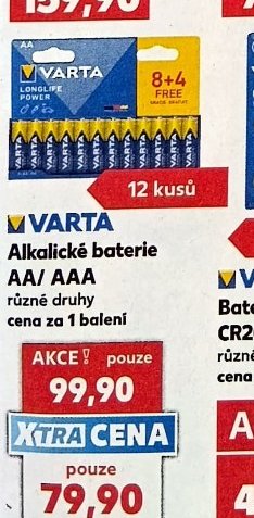 VARTA Alkalické baterie AA/AAA