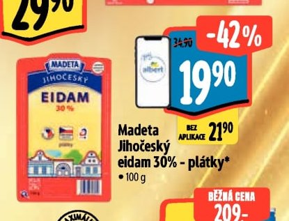 Madeta Jihočeský eidam 30%