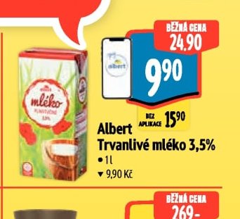 Albert Trvanlivé mléko 3,5%