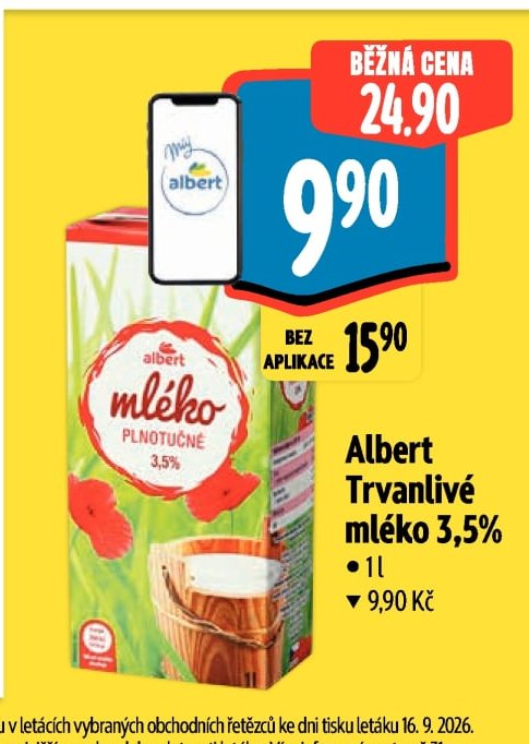 Albert Trvanlivé mléko 3,5%