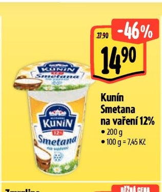 Kunín Smetana na vaření 12%